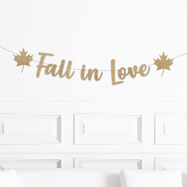 Fall in Love Banner, Fall Engagement Decorations, Autumn Engagement Party Decor, Fall Bridal Shower Sign, Wedding Backdrop Garland