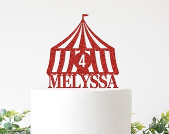 Circus Cake Topper, Circus Theme Party Decorations, Big Top Tent Party Supplies, Carnival Themed Decor, Custom Personalized, Sign