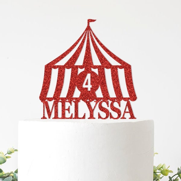 Circus Cake Topper, Circus Theme Party Decorations, Big Top Tent Party Supplies, Carnival Themed Decor, Custom Personalized, Sign