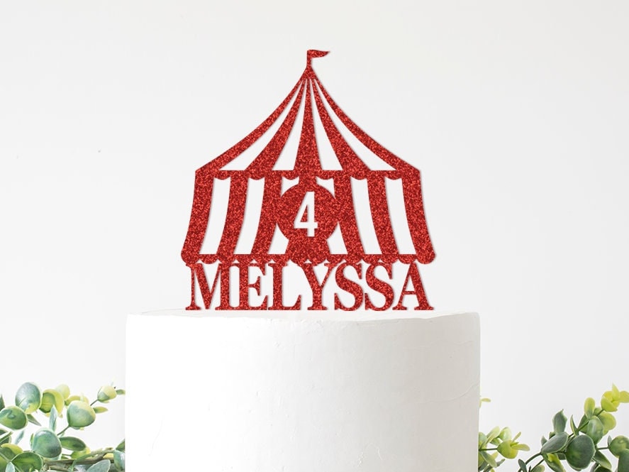 Circus Cake Topper Circus Theme Party Decorations Big Top Tent Party Supplies Carnival Themed Decor Custom Personalized Sign