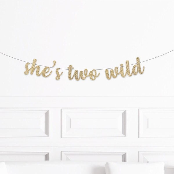She's Two Wild Banner, Two Wild Birthday Party Decorations, Safari Themed 2nd Birthday Girl 2 Wild, Woodland Themed 2nd Birthday