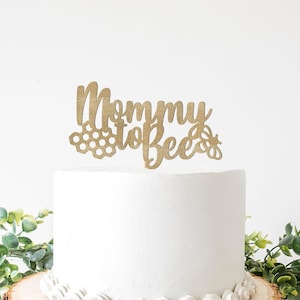 Adorno para tarta "Mamá a abeja", baby shower con temática de abejas, decoración para fiesta de abejorros, letrero con suministros para decoración de abejas.