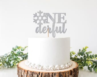 The most ONEderful Time of the Year Cake Topper, Onderful Snowflake 1st Birthday Decorations, Winter First Decor Party Supplies