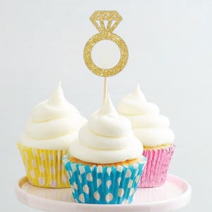 Diamond Ring Cupcake Topper for a Bridal Shower or Bachelorette Party Cup Cake