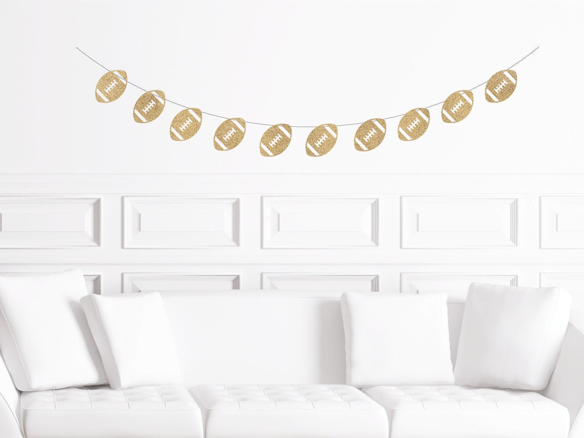 First Year Down Banner - Football Themed 1st Birthday Decor, Gold Glitter, Pre-Strung - View #10