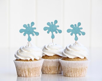 Paint Party Decorations, Art Party Decor, Paint Splatter Cupcake Toppers, Slime Party Supplies, Artist, Crafts