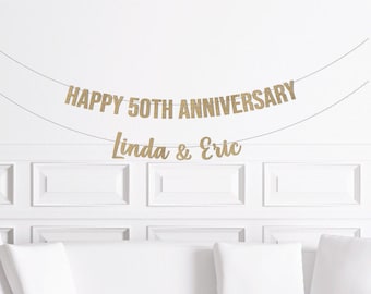 Anniversary Party Decorations, 40th 50th Anniversary Banner, Custom Anniversary Sign Decor 10th, 20th, 25th, 30th, 45th, 55th, 60th