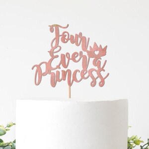 LEBERY Princess Cake Topper Princess Cake Decorations Girl Castle Happy Birthday Banner Moon