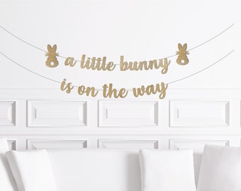 A Special Little Bunny Is On The Way Banner, Her Way His Way Easter Baby Shower Decorations, Bunny Themed Decor Party Supplies