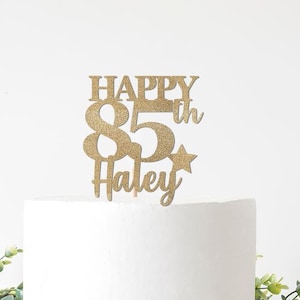 Custom Birthday Cake Topper: Personalized Name & Age, Party Decor