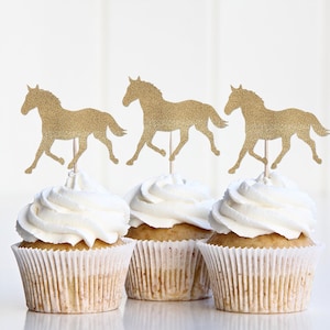 Horse Cupcake Topper, Wild Horse Birthday Decorations, Theme Birthday, Rodeo Party Decor, Bunting Banner Garland, Girl Boy, Pony