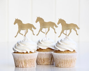 Horse Cupcake Topper, Wild Horse Birthday Decorations, Theme Birthday, Rodeo Party Decor, Bunting Banner Garland, Girl Boy, Pony