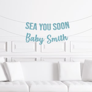 Sea You Soon Baby Shower, Ocean Theme Baby Shower Decor, Whale Beach Baby Boy Girl Decorations Sign Custom Personalized zdjęcie 1