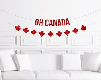 Oh Canada Party Banner, Canada Day Party Decorations, Canada Day Party Decor Supplies, Red and White