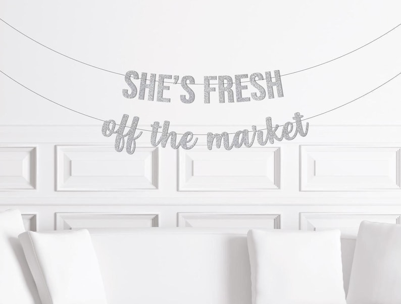 She's Fresh Off The Market Cake Topper, Flower Market Bridal Shower Cake Topper, Farmers Market Theme Themed Bachelorette Wedding Decor image 3