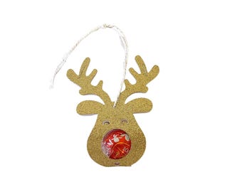 Reindeer Chocolate Lollipop Holder Cutout, Christmas Chocolate Holder, Christmas Wine Tag, Present Tag Ornament, Class Gift Holder, Sucker