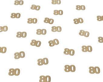 80th Birthday Decorations, Glitter Paper 80 Confetti, 80  Decor, Party Supplies Eighty Eightieth Man Woman, Gold, Rose Gold, Anniversary