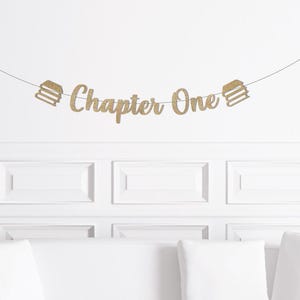 Chapter One Banner, Book Theme Themed First Birthday Banner, Storybook 1st Birthday Decorations Decor Party Supplies