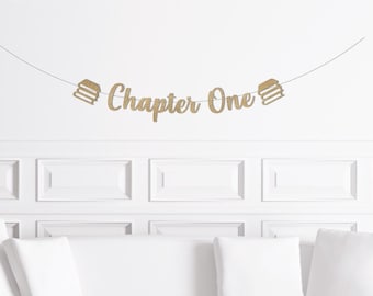 Chapter One Banner, Book Theme Themed First Birthday Banner, Storybook 1st Birthday Decorations Decor Party Supplies