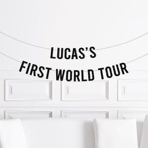 Custom First World Tour Banner, Rock and Roll 1st Birthday Decorations, Band Musician One Decor, Guitar Rock Hands Party Supplies