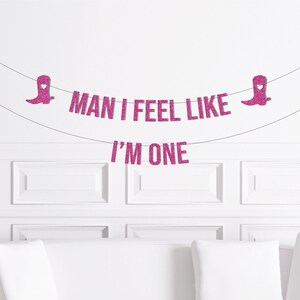 Man I Feel Like I'm One, Two, Three Banner, Cowgirl Themed First Birthday, Rodeo 1st Birthday Decorations, Disco Cow Girl Decor, Cake Smash