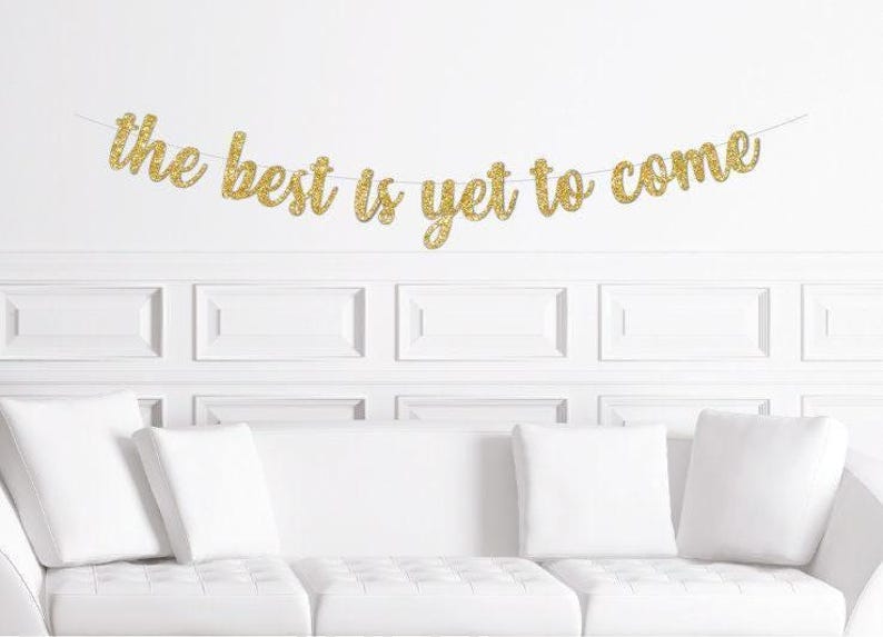 New Years Eve Decorations, The Best Is Yet To Come Sign | New Years Eve Party Banner Gold Glitter 2022