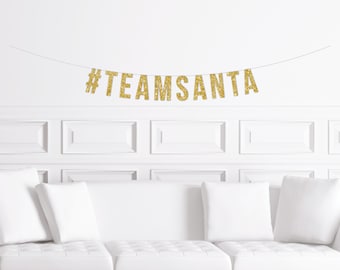 Christmas Party Banner, Team Santa Party Decoration, Party Backdrop, Funny Christmas Sign