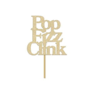 Poppin Bottles | Trendy New Year's Eve Party Banner Gold Glitter Popping image 2