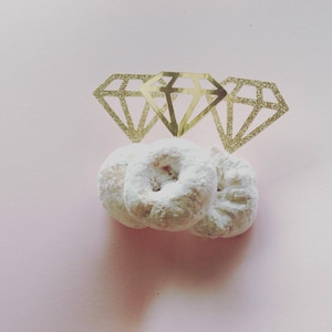 Glitter Diamond Ring Donut Toppers, Bridal Shower Decor