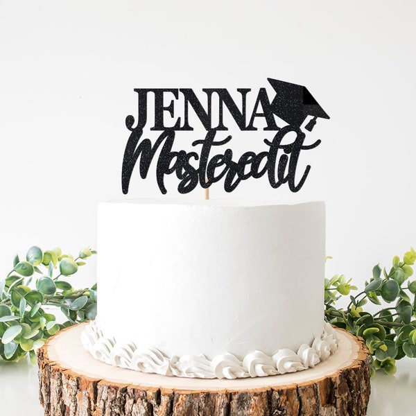 Custom Mastered It Cake Topper / Masters Degree Graduation Party Decorations for a  Man  or Woman / Master's Degree Decor Daughter Son