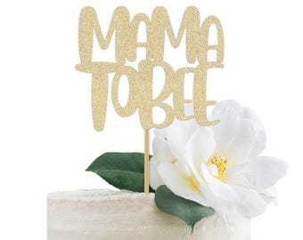 Mama To Bee Cake Topper Gold | Bee Themed Baby Shower | Mamma Momma