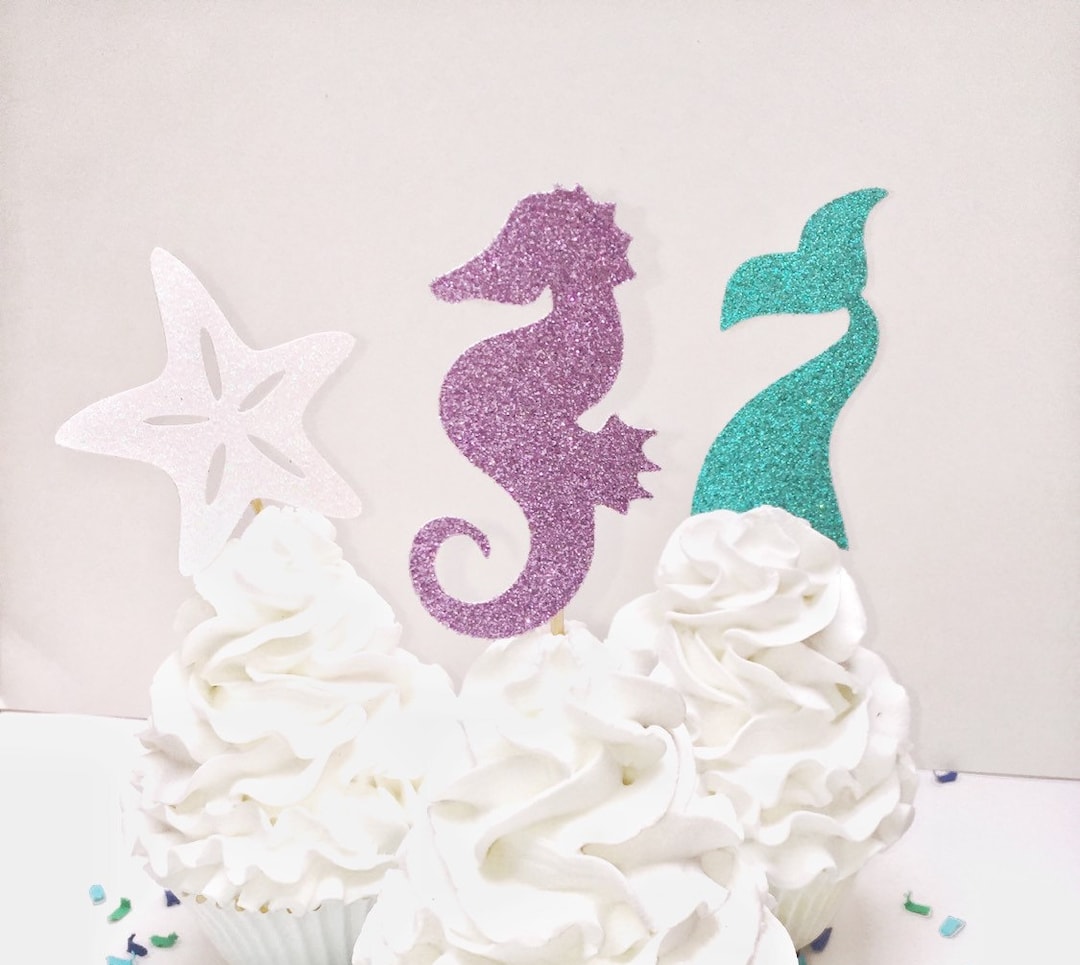 Mermaid Cupcake Topper Under the Sea Party Decorations 