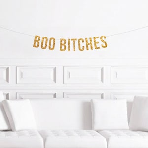 Halloween Bachelorette Decorations, Boo Bitches Banner Sign, October Bachelorette Decor, Halloween Party Decoration