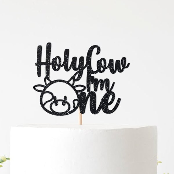 Holy Cow I'm One Cake Topper, Holy Cow I'm One Decorations, Farm Themed Birthday Party Decor, Cow Theme Party Supplies, Farm Animal 1st