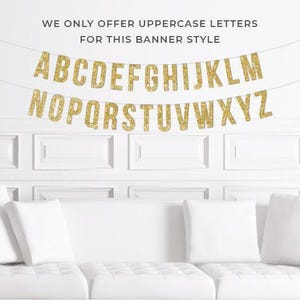 Custom Banner Gold Glitter / Personalized Sign / Personalized Banner / Custom Name Sign / Custom Birthday Sign, Custom garland, Custom Decor image 4