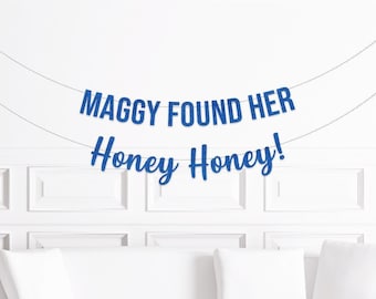 Custom Found Her Honey Honey Bridal Shower Banner, Mamma Mia Theme Bachelorette Party Decorations, Mama, Blue, Party Supplies
