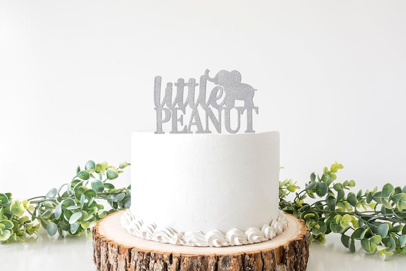 A Little Peanut is On The Way Elephant Decorations, Elephant Baby Shower Cake Topper, Gender Neutral Baby Shower Ideas, Elephant Party Decor