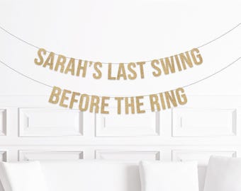Decoraciones para despedidas de soltera con temática de béisbol, pancarta personalizada "Último golpe antes del ring", decoración de despedida de soltera con temática de béisbol