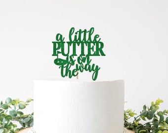 A Little Putter is On The Way Cake Topper, Golf Theme Themed Baby Shower Decorations Decor, Boy Baby Shower Party Supplies