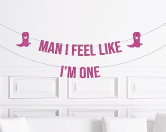Man I Feel Like I'm One, Two, Three Banner, Cowgirl Themed First Birthday, Rodeo 1st Birthday Decorations, Disco Cow Girl Decor, Cake Smash
