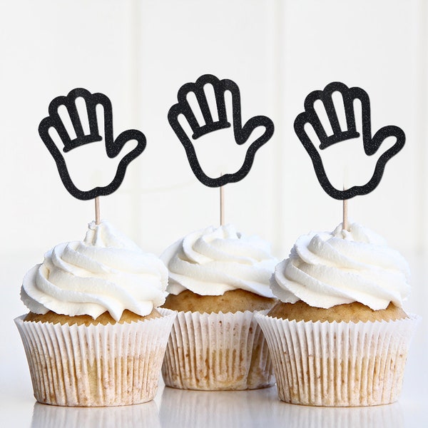 Hi 5 Cupcake Toppers, High Five Birthday Decorations, 5th Birthday Decor Boy Girl, Unique Theme, Hand Handful, Fingers