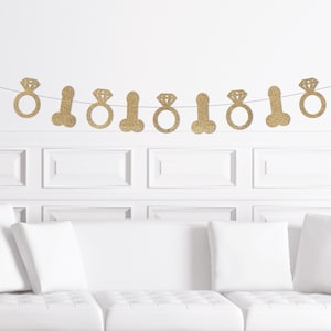 Bachelorette Party Garland, Penis Diamond Ring Party Decoration, Dick Willy Pickle Decor, Bach Party Sign Banner Backdrop, Destination