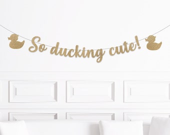 Duck Theme Baby Shower Decorations, Rubber Ducky Theme 1st Birthday Party Decor, So Ducking Cute Banner Party Supplies, Rubber Duck