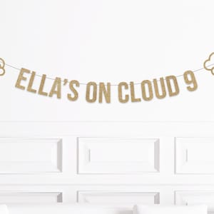 Custom on Cloud 9 Birthday Banner, On Cloud Nine Bridal Shower Decor, Cloud Themed Baby Shower Decorations, Cloud Party Supplies, Sign