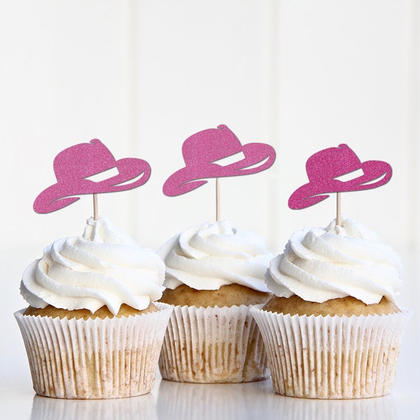 Cowboy Cowgirl Hat Cupcake Topper, Western Last Rodeo Bachelorette Decorations, First Rodeo Decor, 1st Birthday  Nashville Nash Bash, Disco