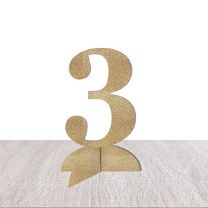 3rd Birthday Table Decorations, Third Birthday Centerpiece, Boy Girl Gold 3 Table Number Decor, Party Supplies