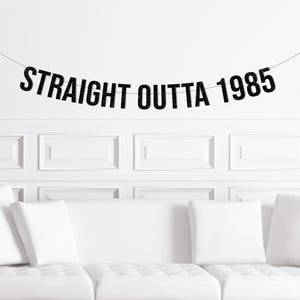 ストレート・アウタ・1985バナー、90年代ラップテーマの誕生日デコレーション、ヒップホップデコレーション、夫と息子のための男性向け、30歳、35歳、40歳のパーティー用品