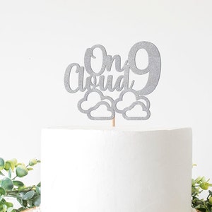 On Cloud 9 Birthday Decorations, Cloud 9 Party Decor, Bride is on Cloud 9, Custom Cake Topper, Cloud Themed, Bridal Shower Sign Supplies