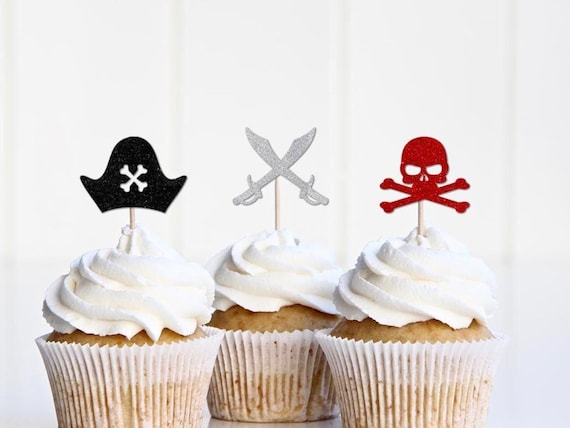 Pirate Birthday Decor, Pirate Party Cupcake Toppers, Boy Birthday Themes, Ahoy Matey, Treasure Hunt Birthday Party Supplies