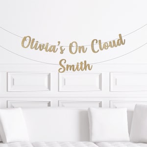 Custom on Cloud 9 Bridal Shower Banner, On Cloud Nine Bachelorette Decor, Cloud Themed Wedding Shower Decorations,Party Supplies, Sign